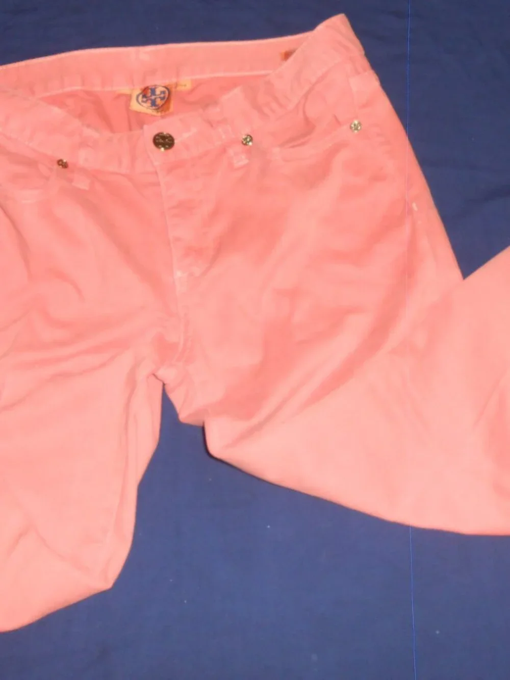 Tory Burch Cropped Skinny Jeans in orange color SZ 26 VGC